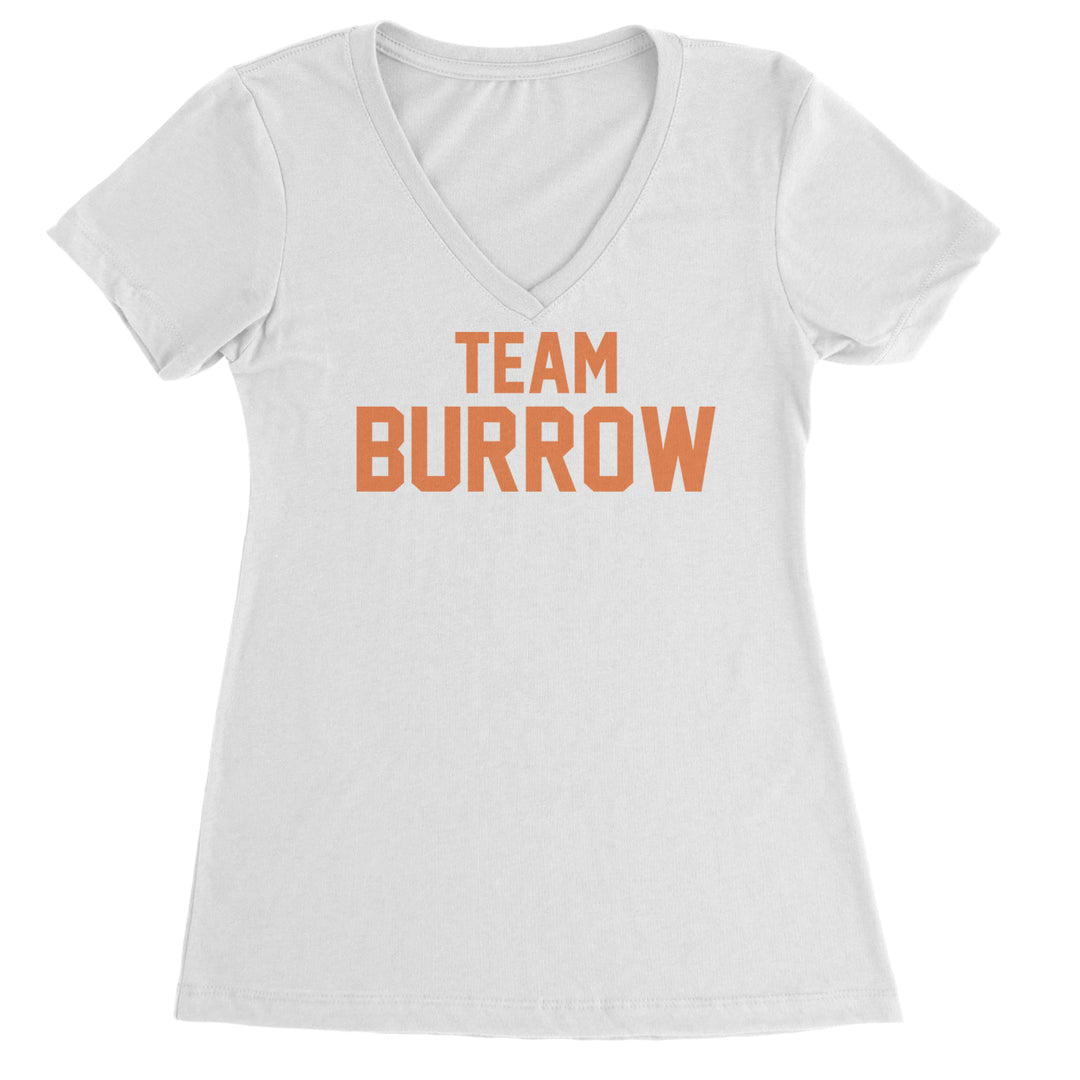 Team Burrow Cincinnati Ladies V-Neck T-shirt White
