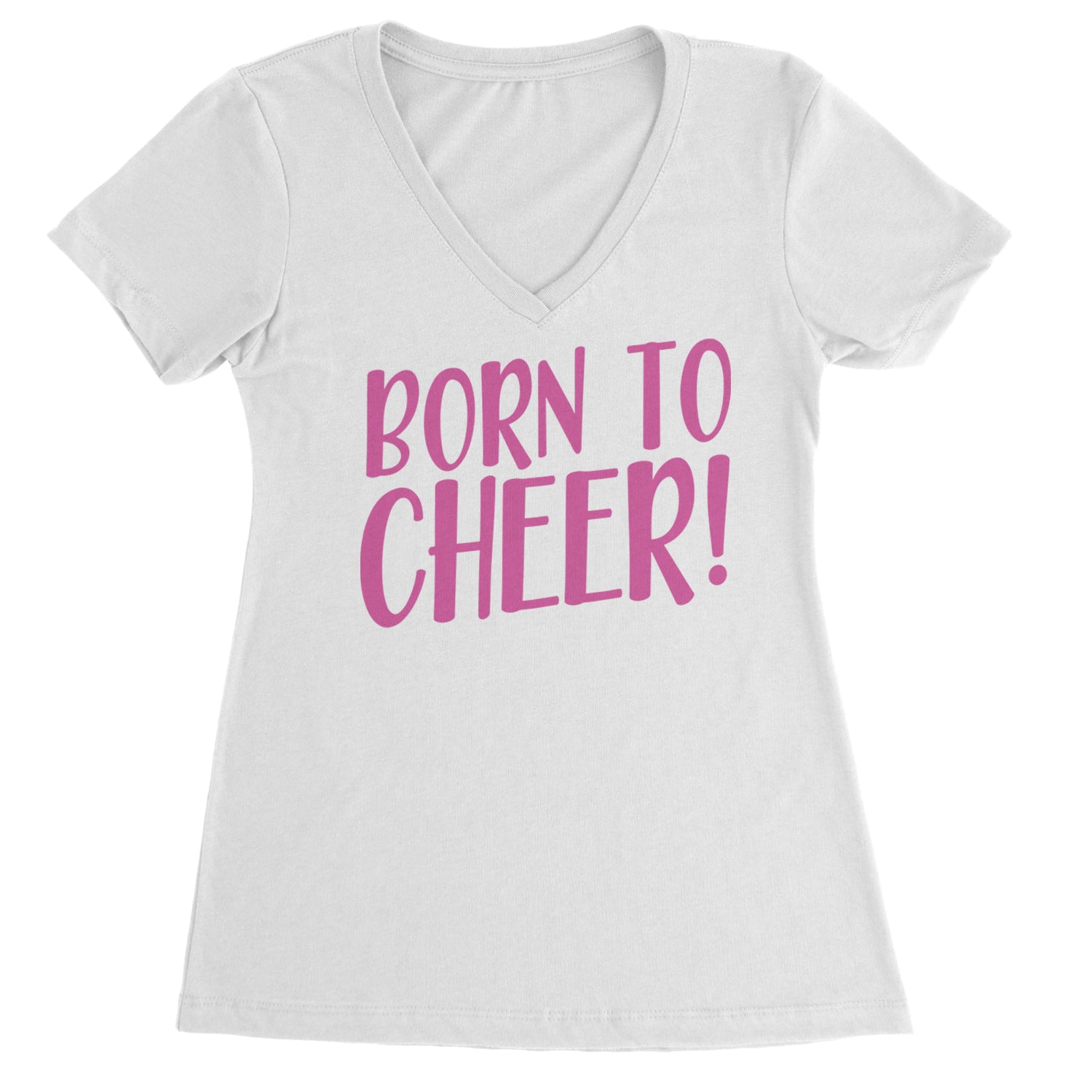 Born To Cheer Ladies V-Neck T-shirt Black