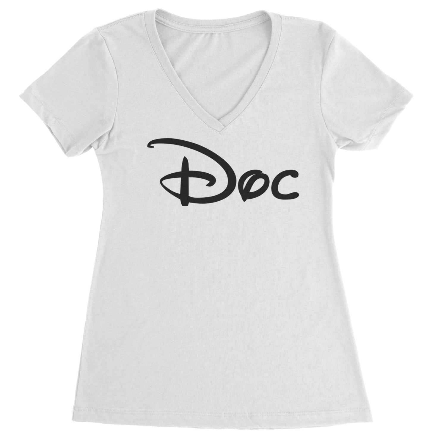 Doc - 7 Dwarfs Costume Ladies V-Neck T-shirt White