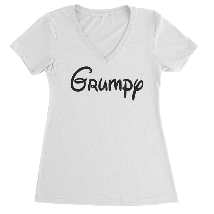 Grumpy - 7 Dwarfs Costume Ladies V-Neck T-shirt