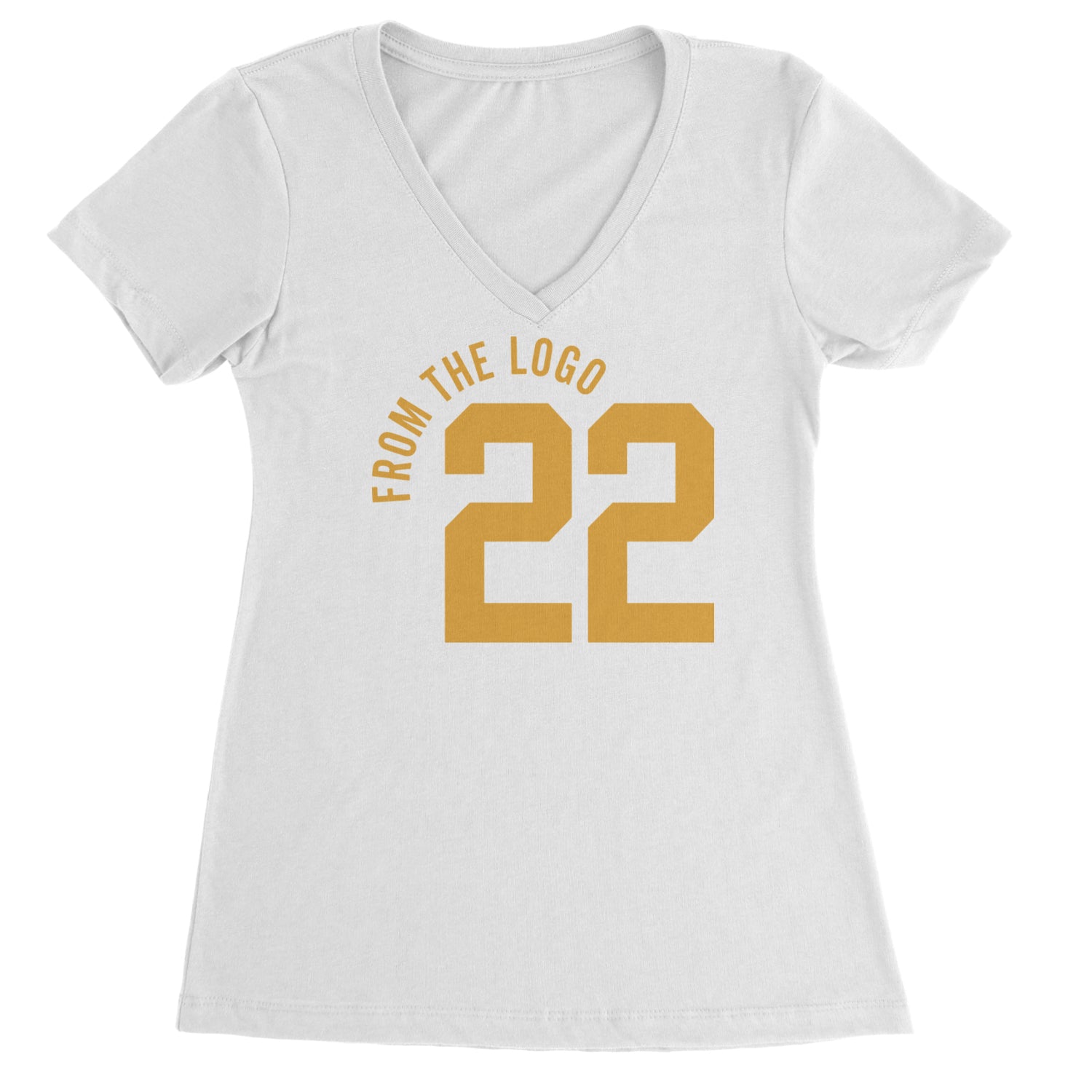 From The Logo #22 Basketball Ladies V-Neck T-shirt Black