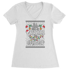 In A World Full Of Grinches, Be A Griswold Ladies V-Neck T-shirt White