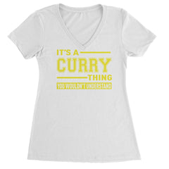 It's A Curry Thing, You Wouldn't Understand Basketball Ladies V-Neck T-shirt White