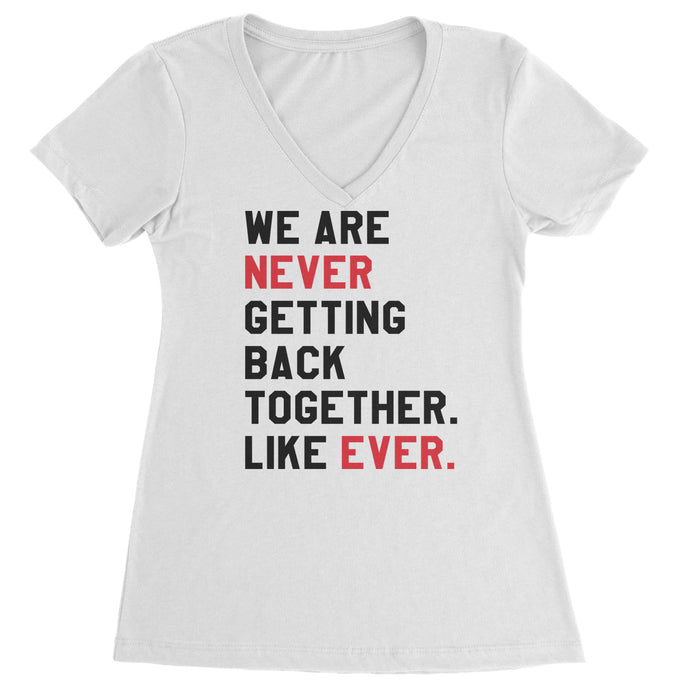We Are Never Getting Back Together TTPD Eras Outfit Ladies V-Neck T-shirt