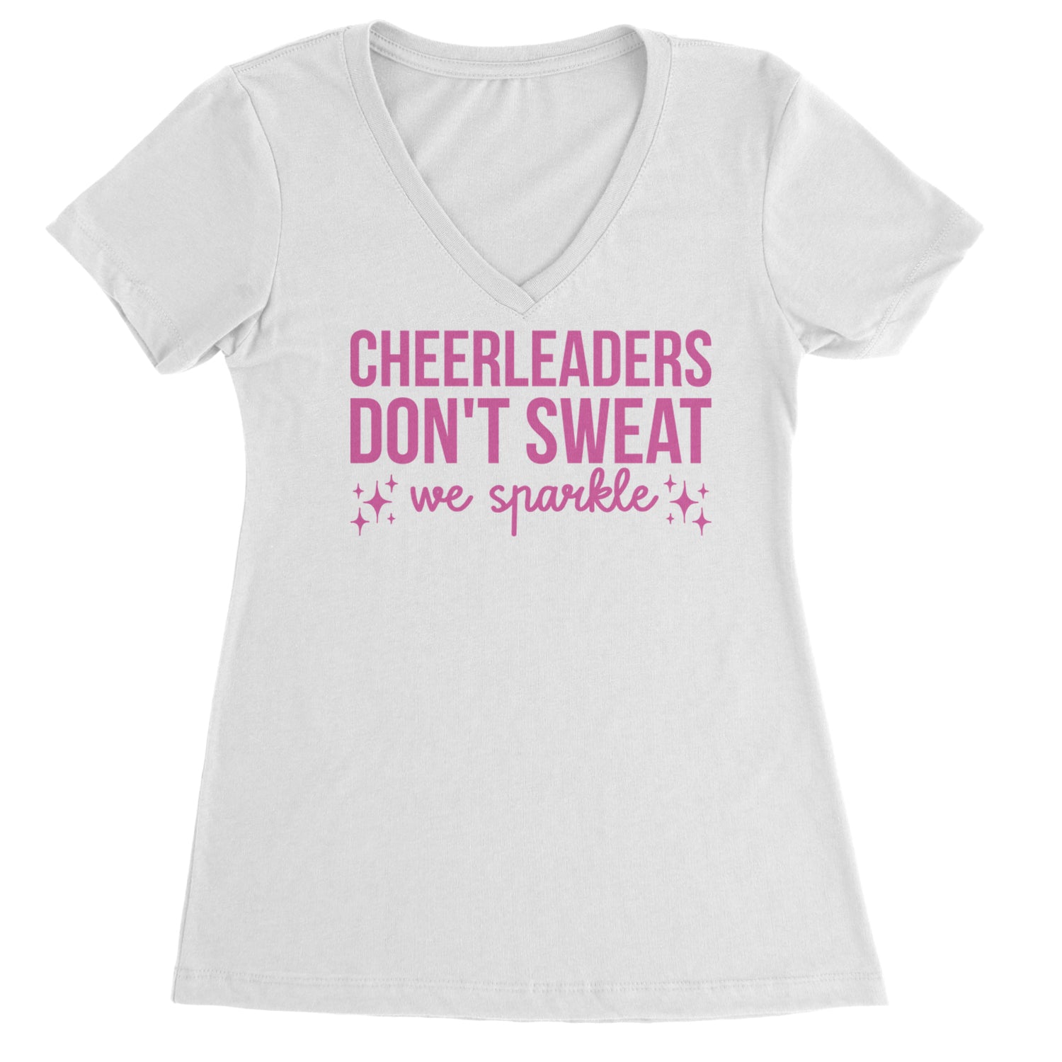 Cheerleaders Don't Sweat, We Sparkle Ladies V-Neck T-shirt Black