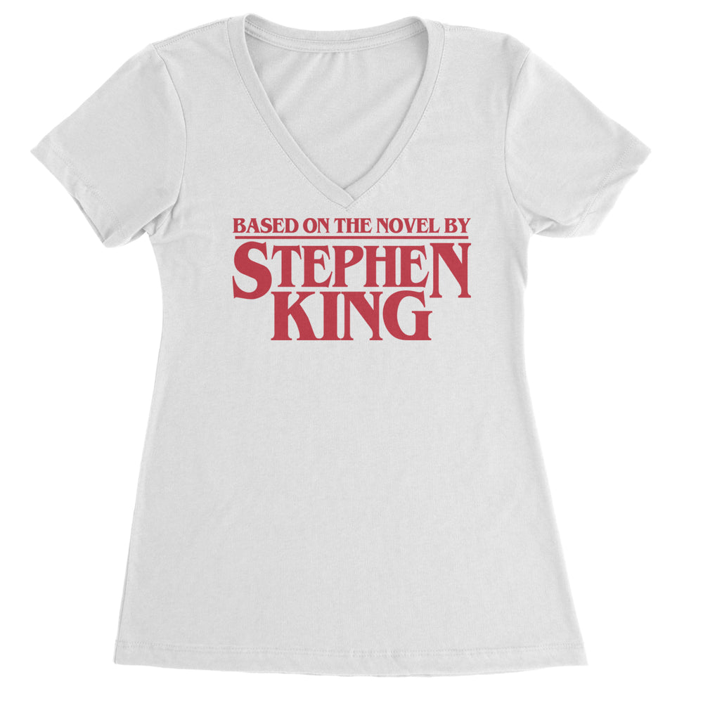 Based On The Novel By Stephen King Ladies V-Neck T-shirt White