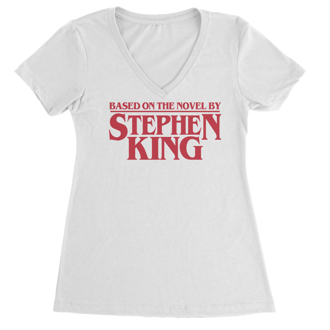 Based On The Novel By Stephen King Ladies V-Neck T-shirt White