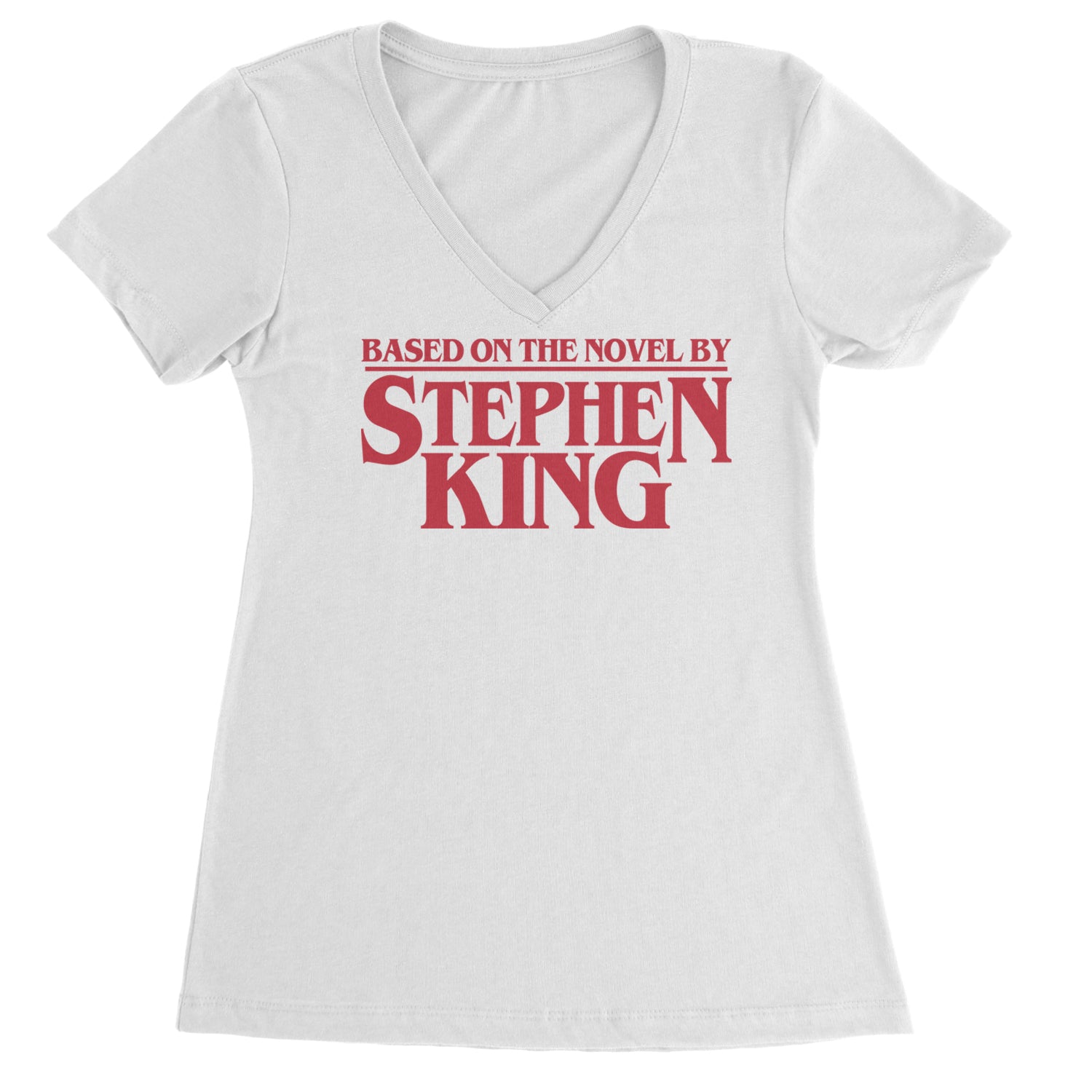 Based On The Novel By Stephen King Ladies V-Neck T-shirt White