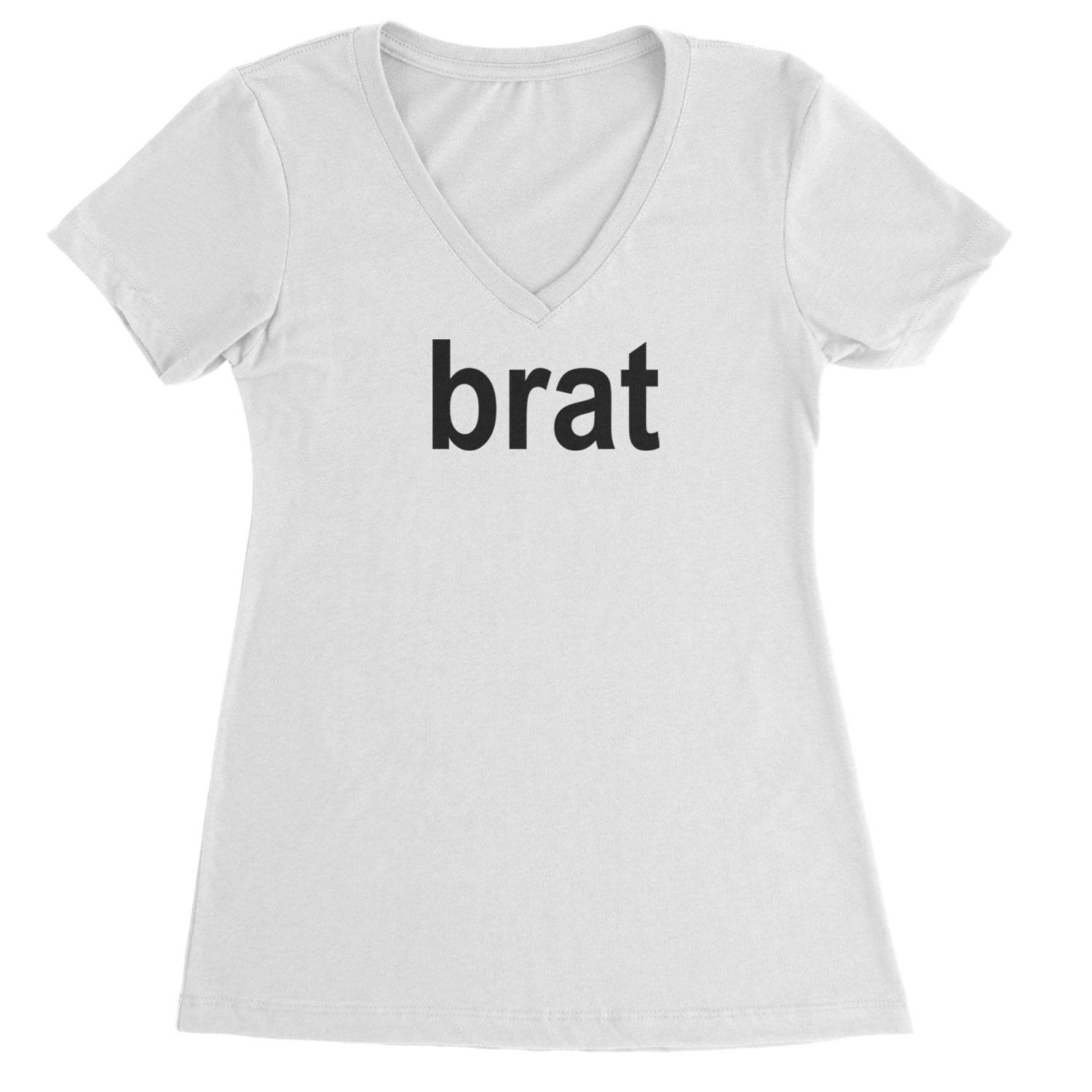 Brat Lime Green I'm So Julia Ladies V-Neck T-shirt White