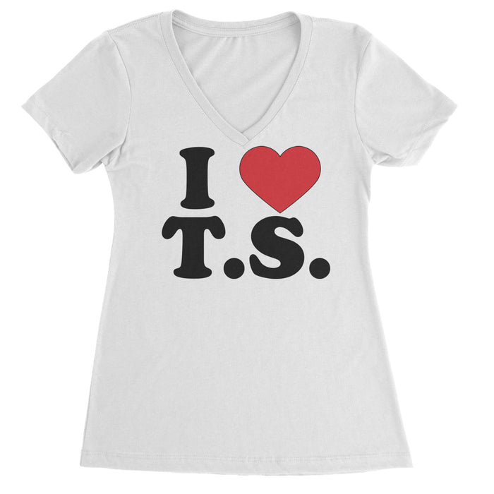 I Heart T.S. Concert Music Lover  Ladies V-Neck T-shirt