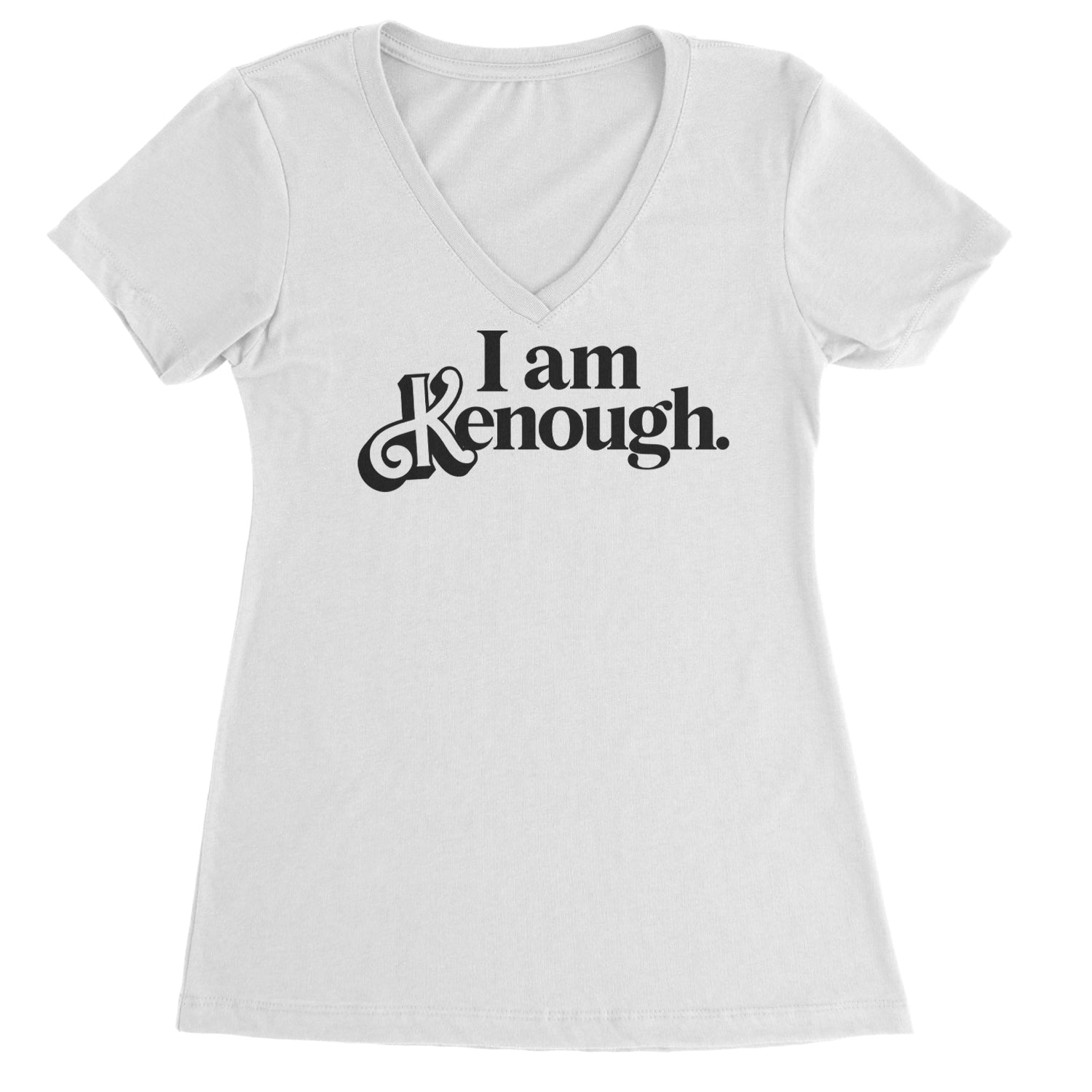 I Am Kenough Barbenheimer Ladies V-Neck T-shirt White