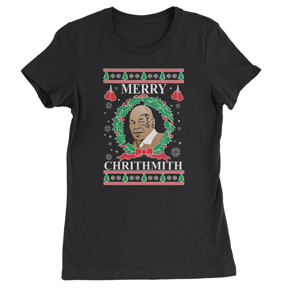 Merry Chrithmith Ugly Christmas  Womens T-shirt Black
