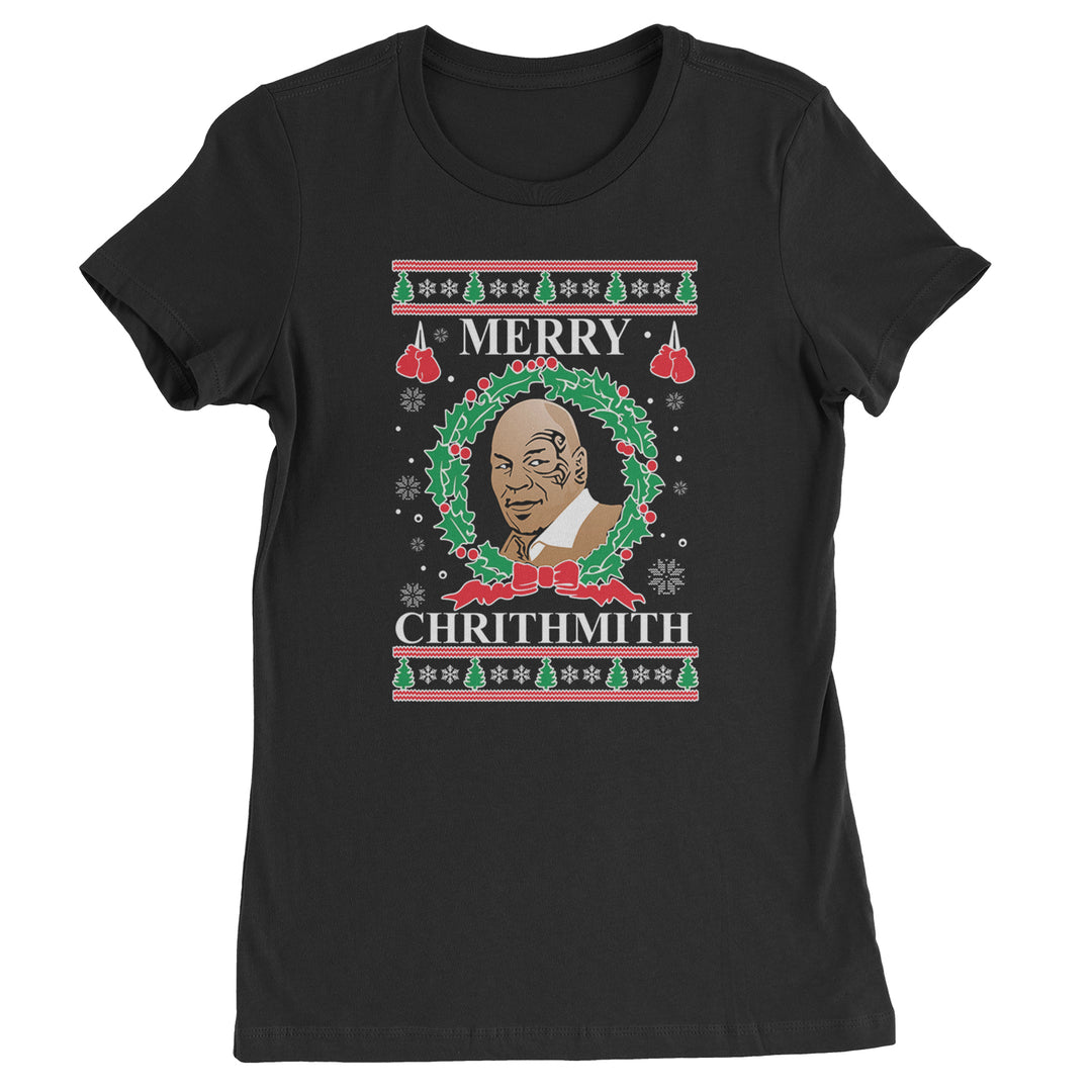 Merry Chrithmith Ugly Christmas  Womens T-shirt Black