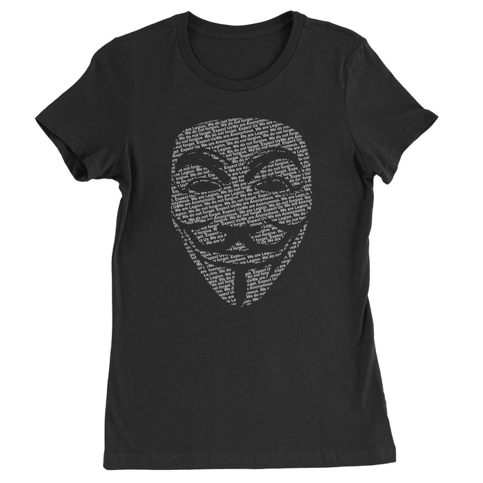 V For Vendetta Anonymous Mask Womens T-shirt