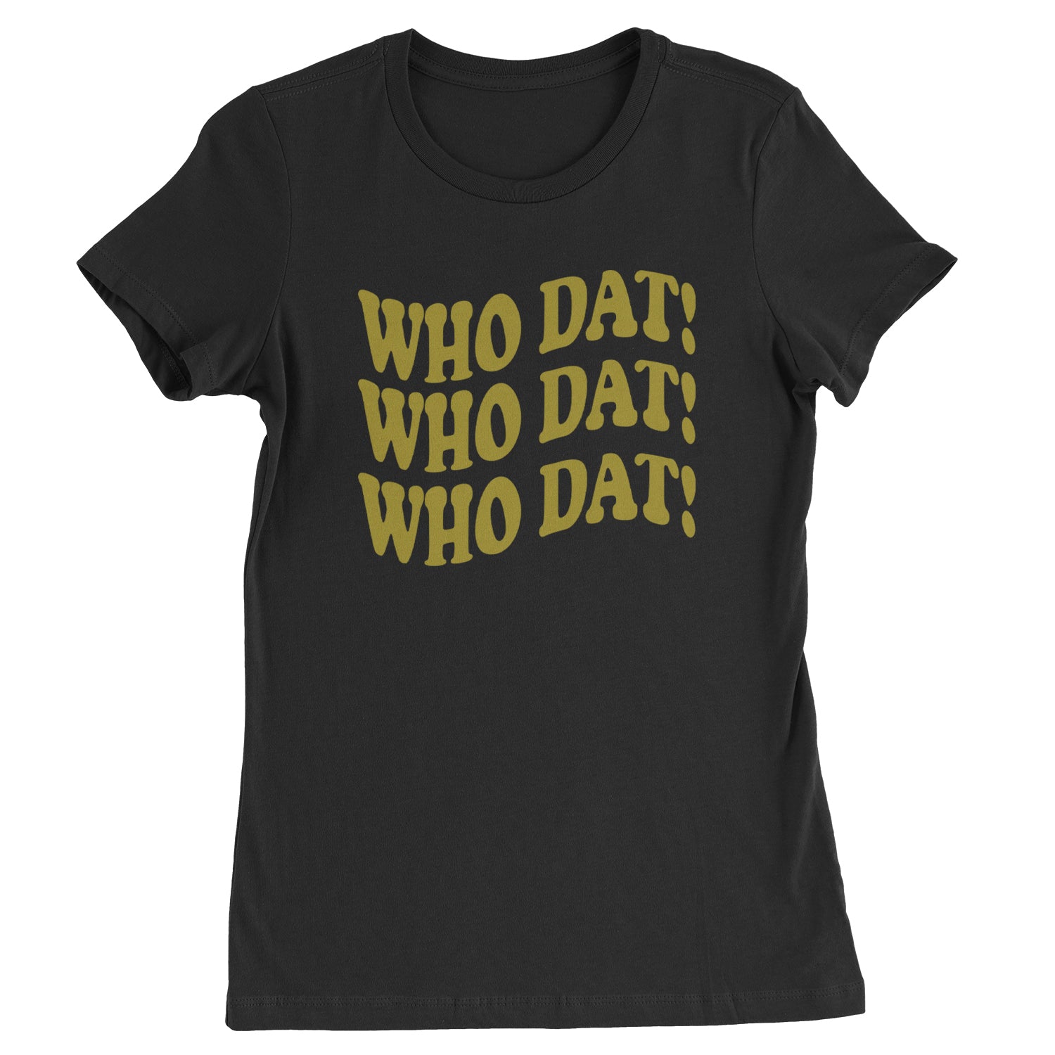 Who Dat Wavy Design Who Dat Nation Womens T-shirt Black