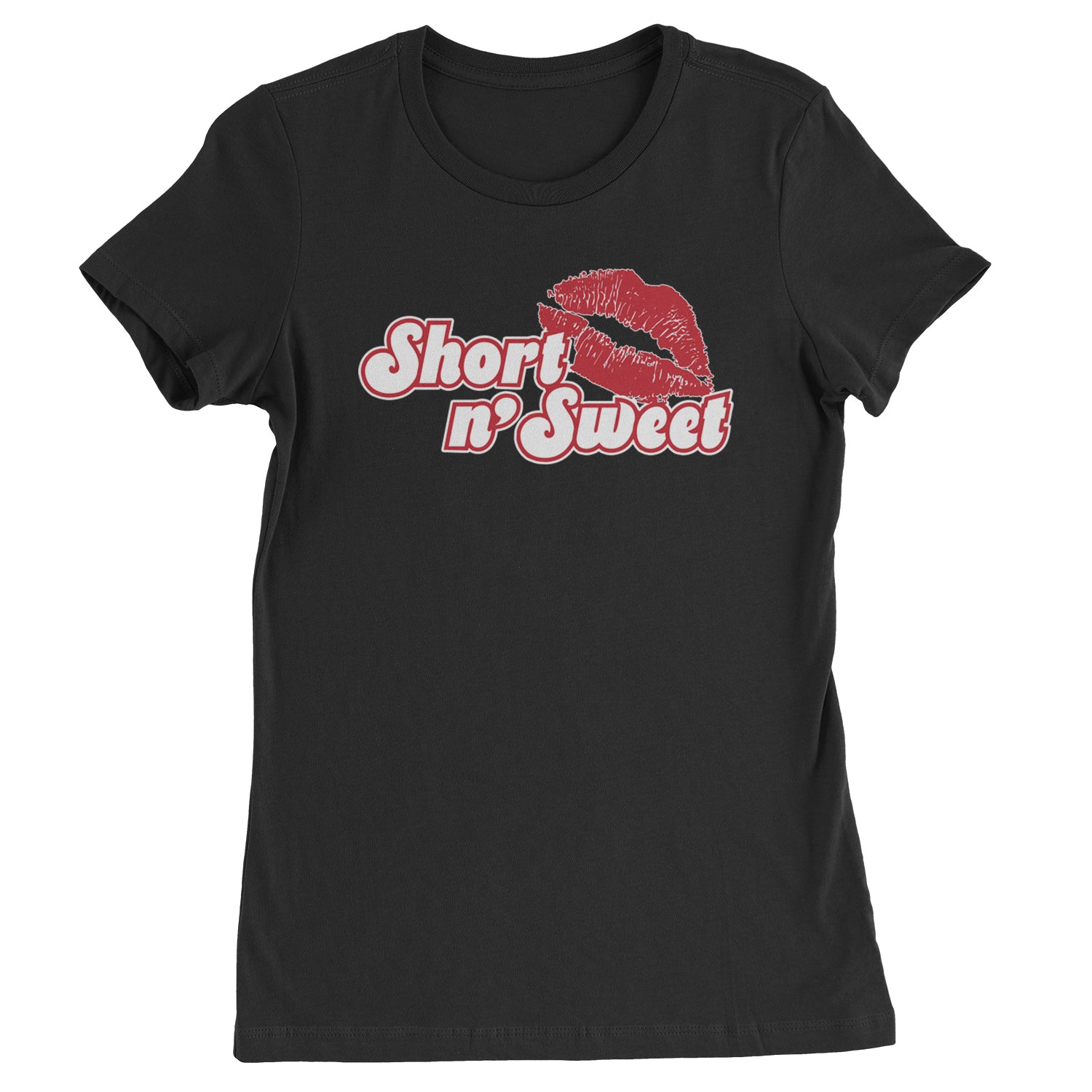 Short N' Sweet Red Lips  Womens T-shirt Light Pink