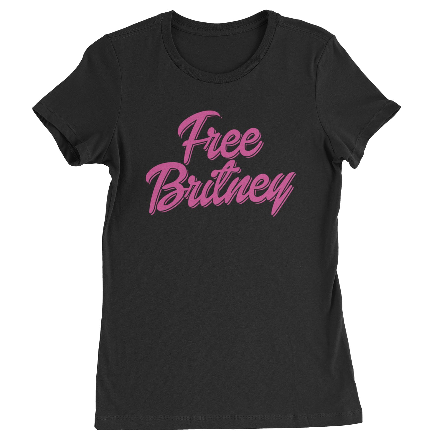 Pink Free Britney Womens T-shirt Black