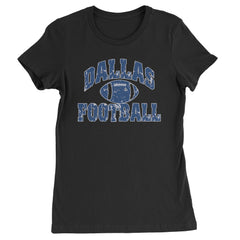 Dallas Distressed Football Womens T-shirt Black