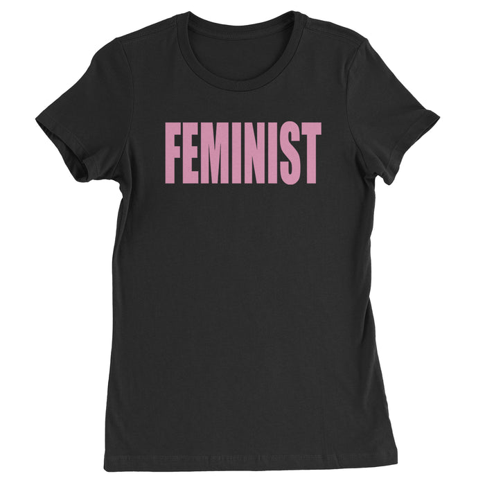 Feminist (Pink Print) Womens T-shirt