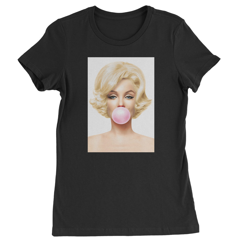 Ms. Monroe Pink Bubble Gum American Icon Womens T-shirt Black