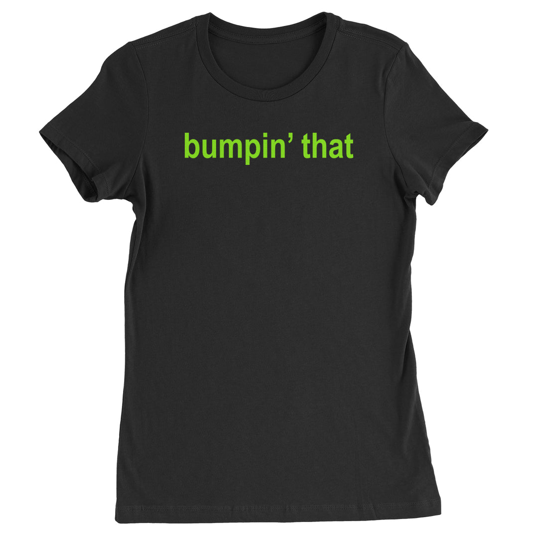 Women's Heavyweight Cotton T-Shirt with bold lyric-inspired music wording graphic on the front