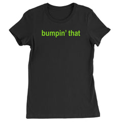 Women's Heavyweight Cotton T-Shirt with bold lyric-inspired music wording graphic on the front
