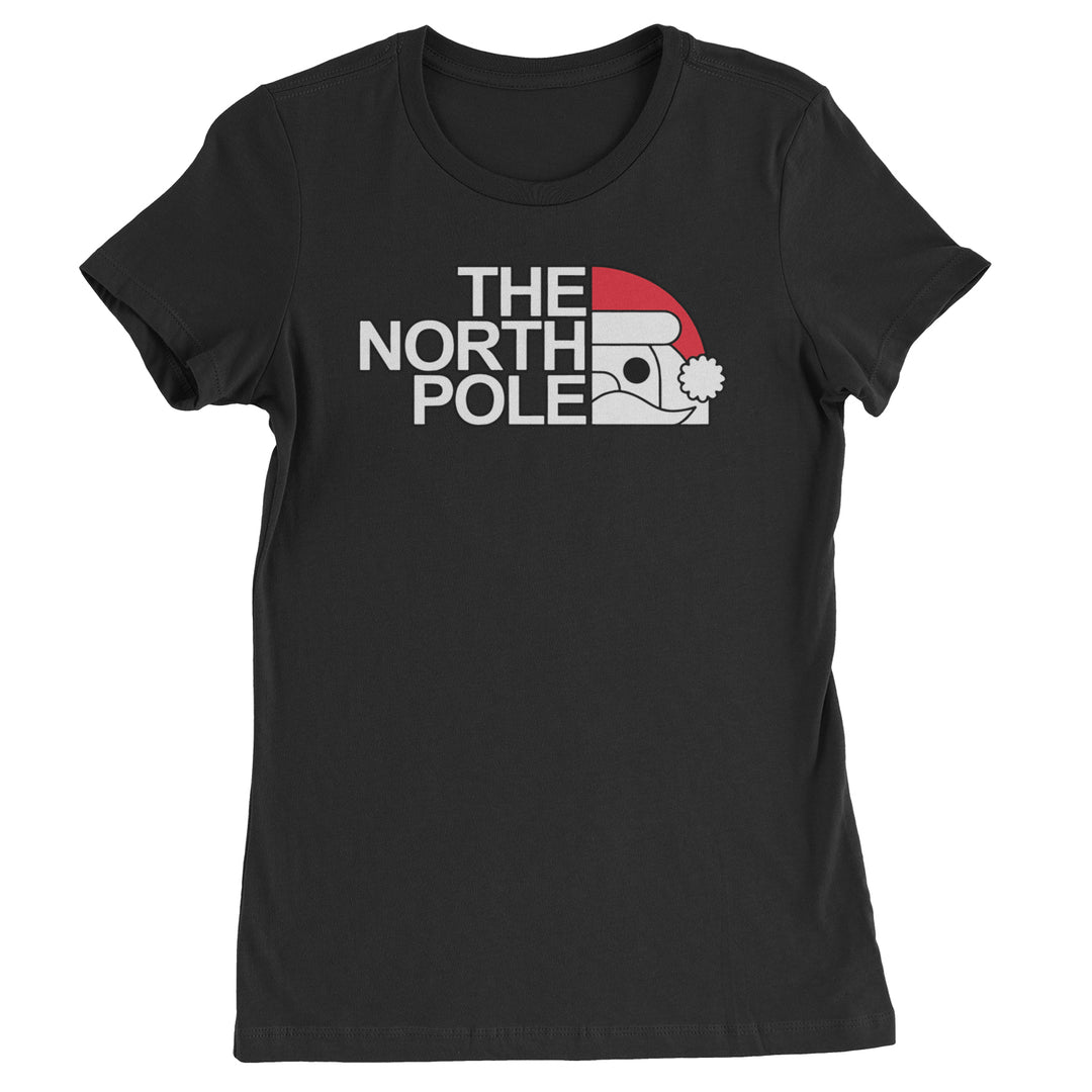 The North Pole Santa Face  Womens T-shirt Black