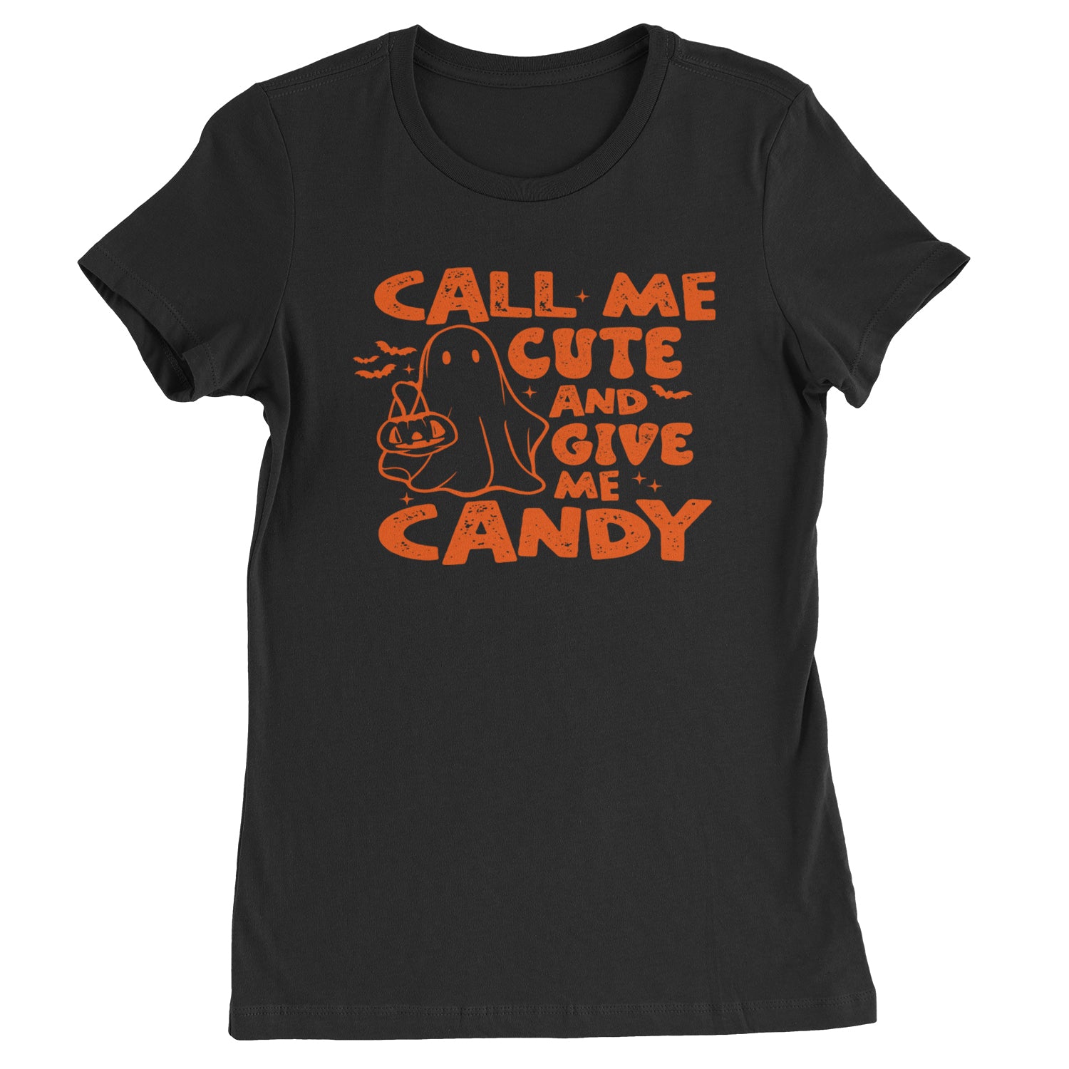 Call Me Cute And Give Me Candy Womens T-shirt Black