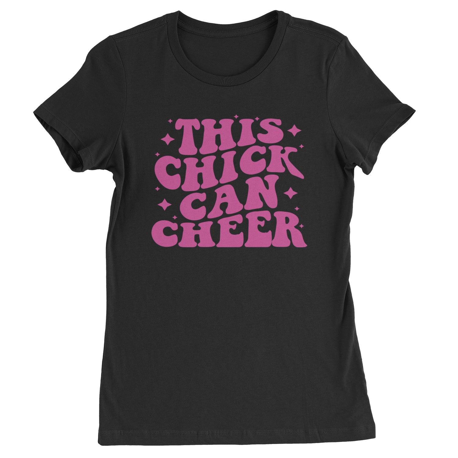 This Chick Can Cheer Womens T-shirt Black