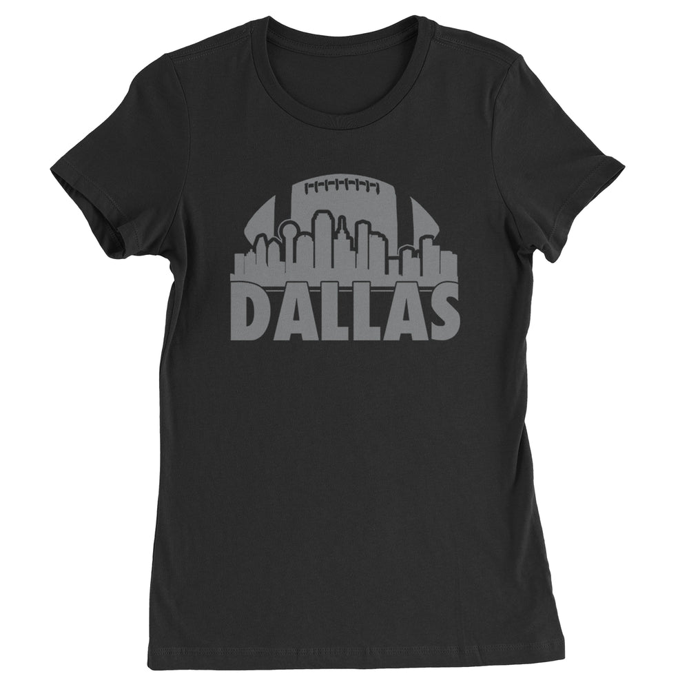 Dallas Texas Skyline Womens T-shirt Black