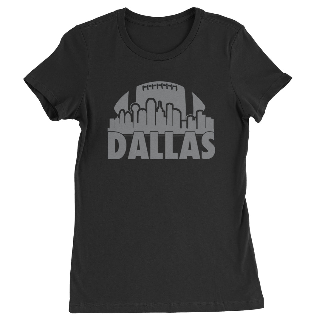 Dallas Texas Skyline Womens T-shirt Black