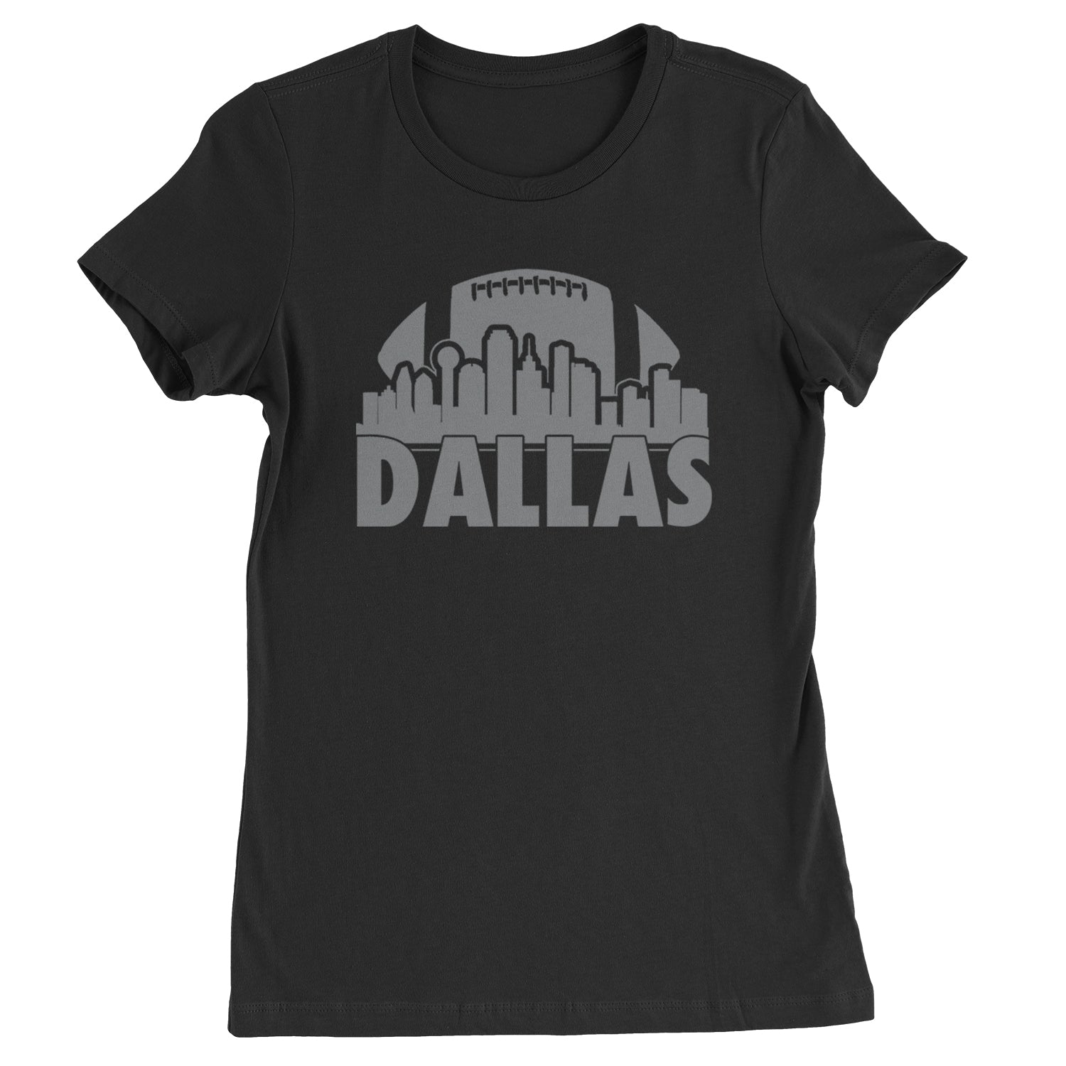 Dallas Texas Skyline Womens T-shirt Navy Blue