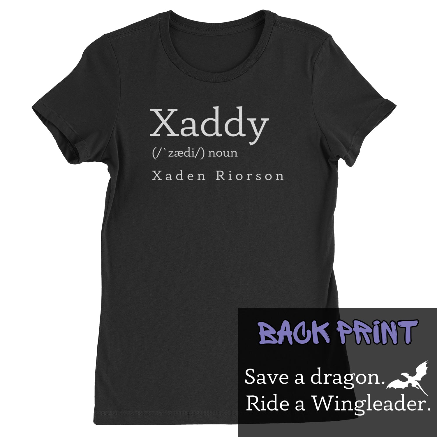 Xaddy Save A Dragon Ride A Wingleader Womens T-shirt Black