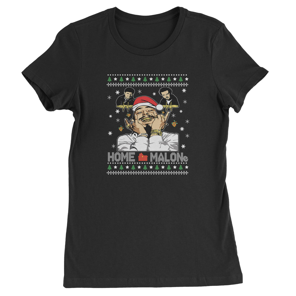 Home Malone Ugly Christmas  Womens T-shirt Black