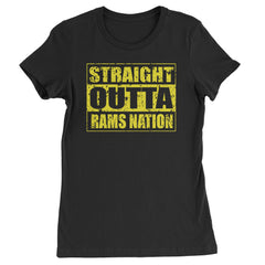 Straight Outta Rams Nation   Womens T-shirt Black