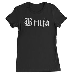 Gothic "Bruja" text design printed on a Women's Heavyweight Cotton T-Shirt