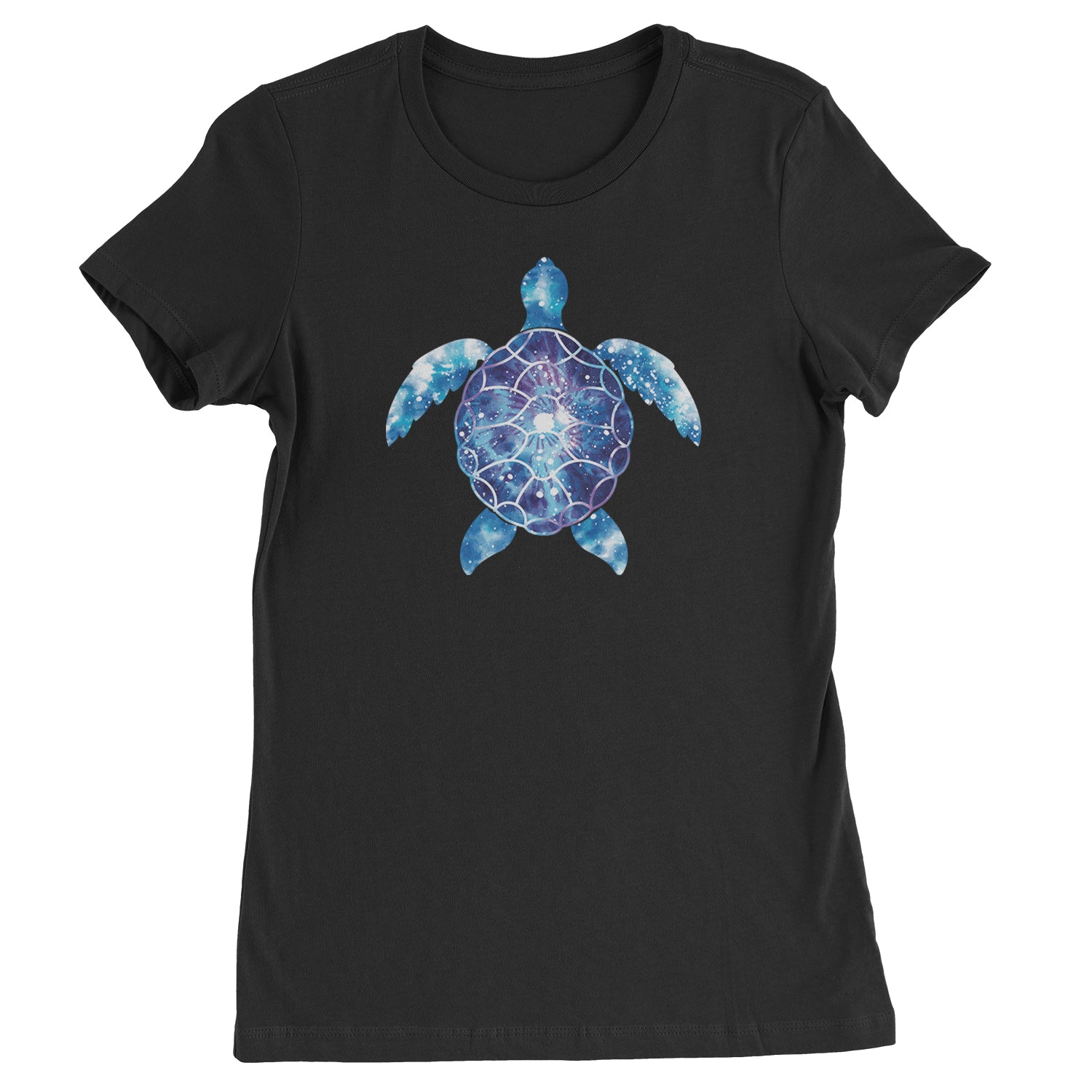 Ocean Aura Tie-Dye Sea Turtle Womens T-shirt Yellow