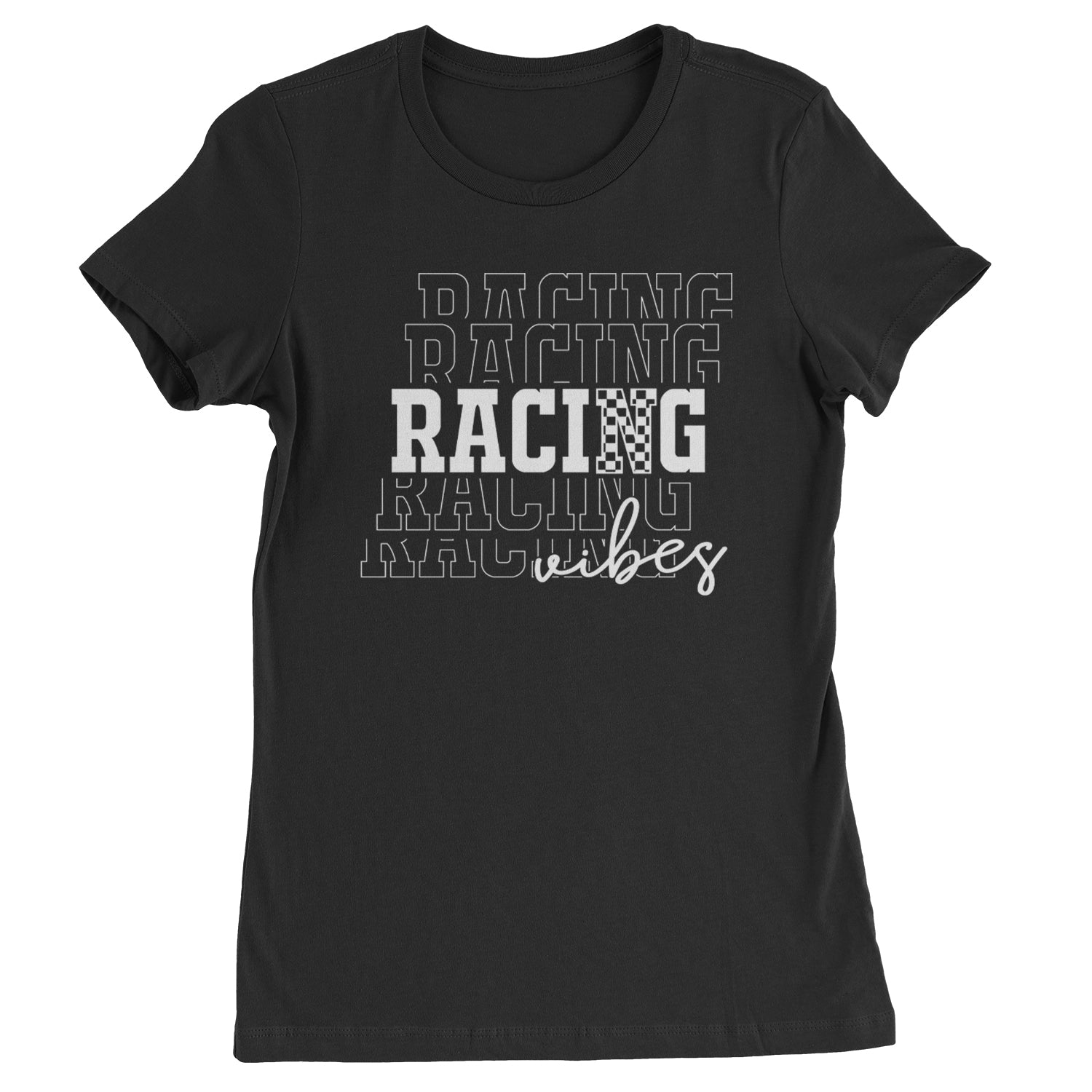 Racing Vibes Womens T-shirt Black