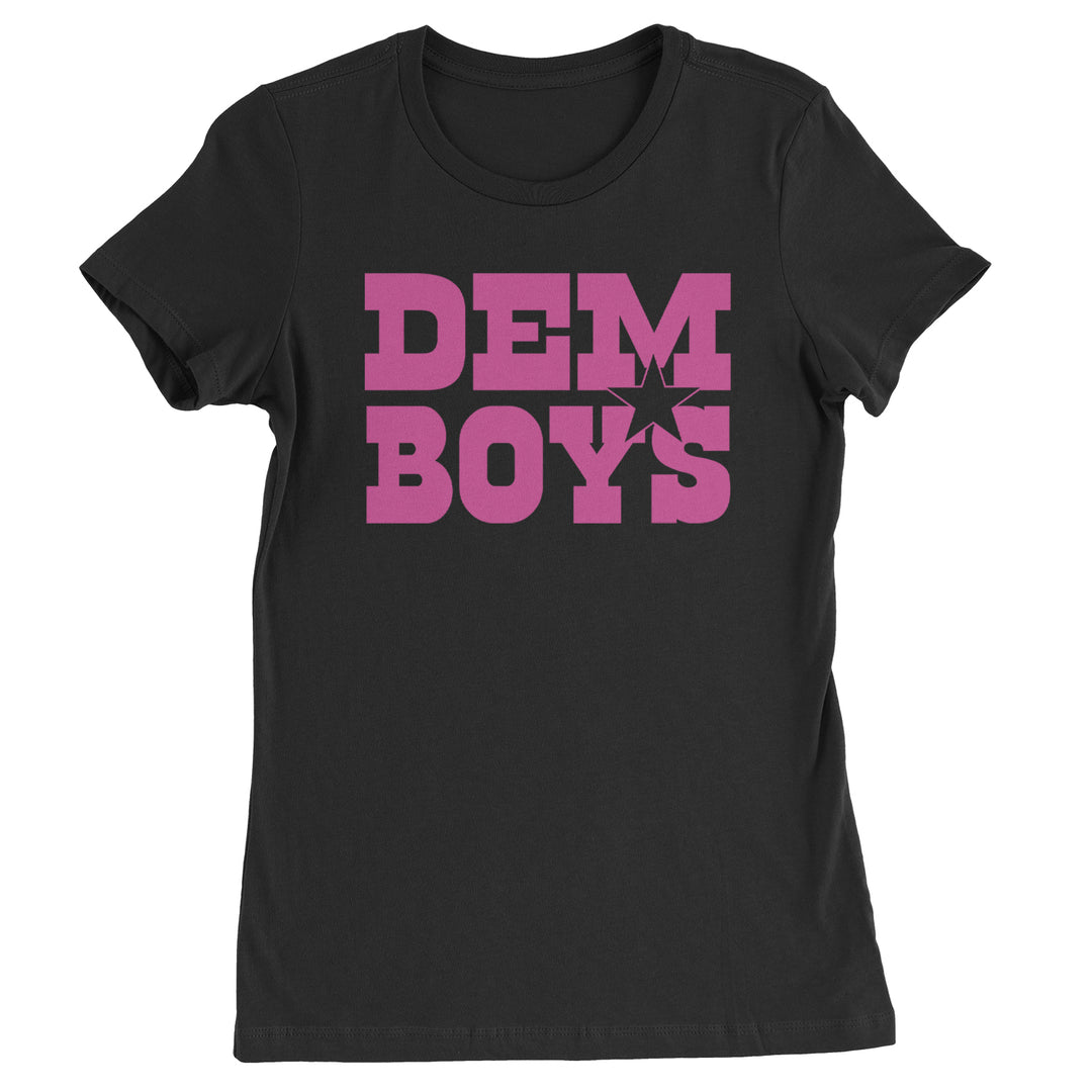 Dem Boys Hot Pink Dallas  Womens T-shirt Black