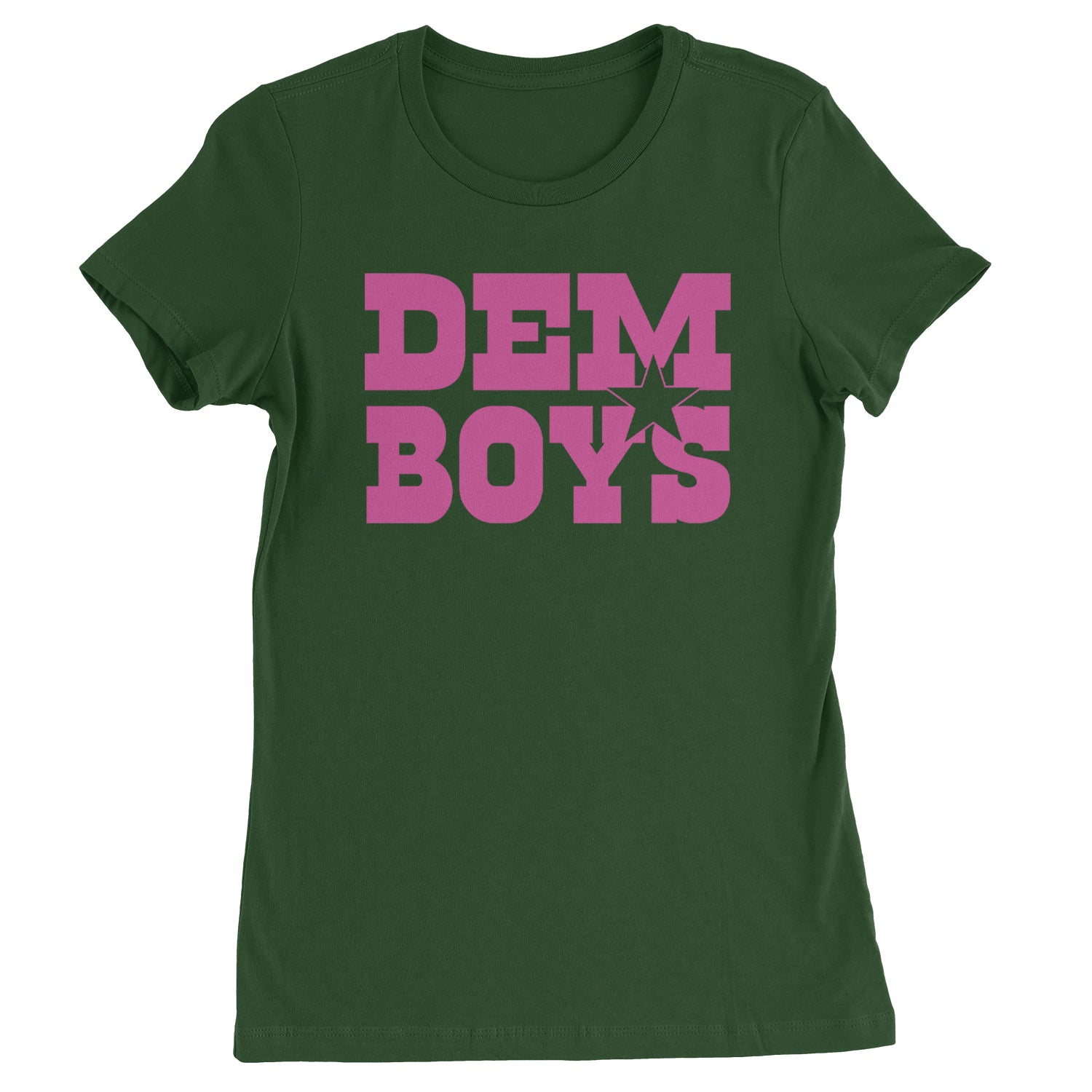 Dem Boys Hot Pink Dallas  Womens T-shirt Forest Green