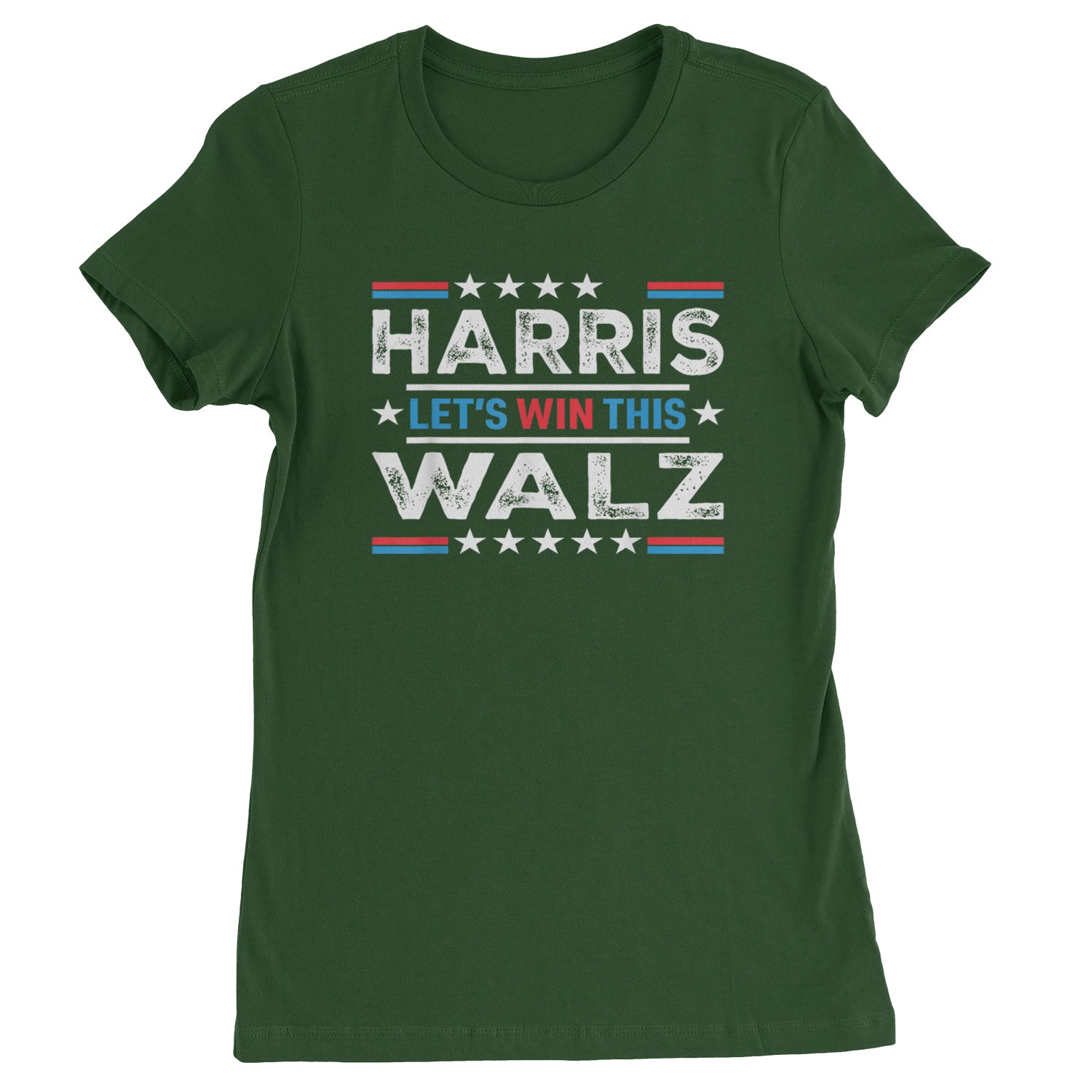 Kamala Harris and Tim Walz For President Womens T-shirt Forest Green