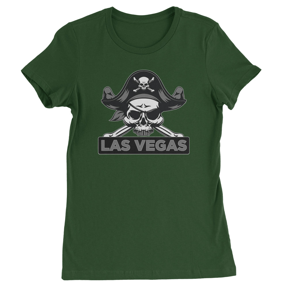 Raider Skull Straight Outta Las Vegas Womens T-shirt Forest Green