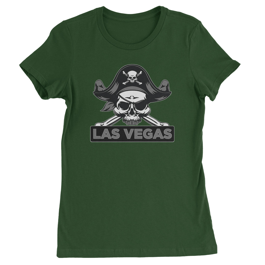 Raider Skull Straight Outta Las Vegas Womens T-shirt Forest Green