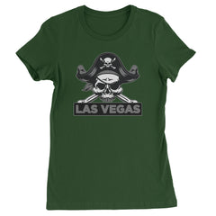 Raider Skull Straight Outta Las Vegas Womens T-shirt Forest Green