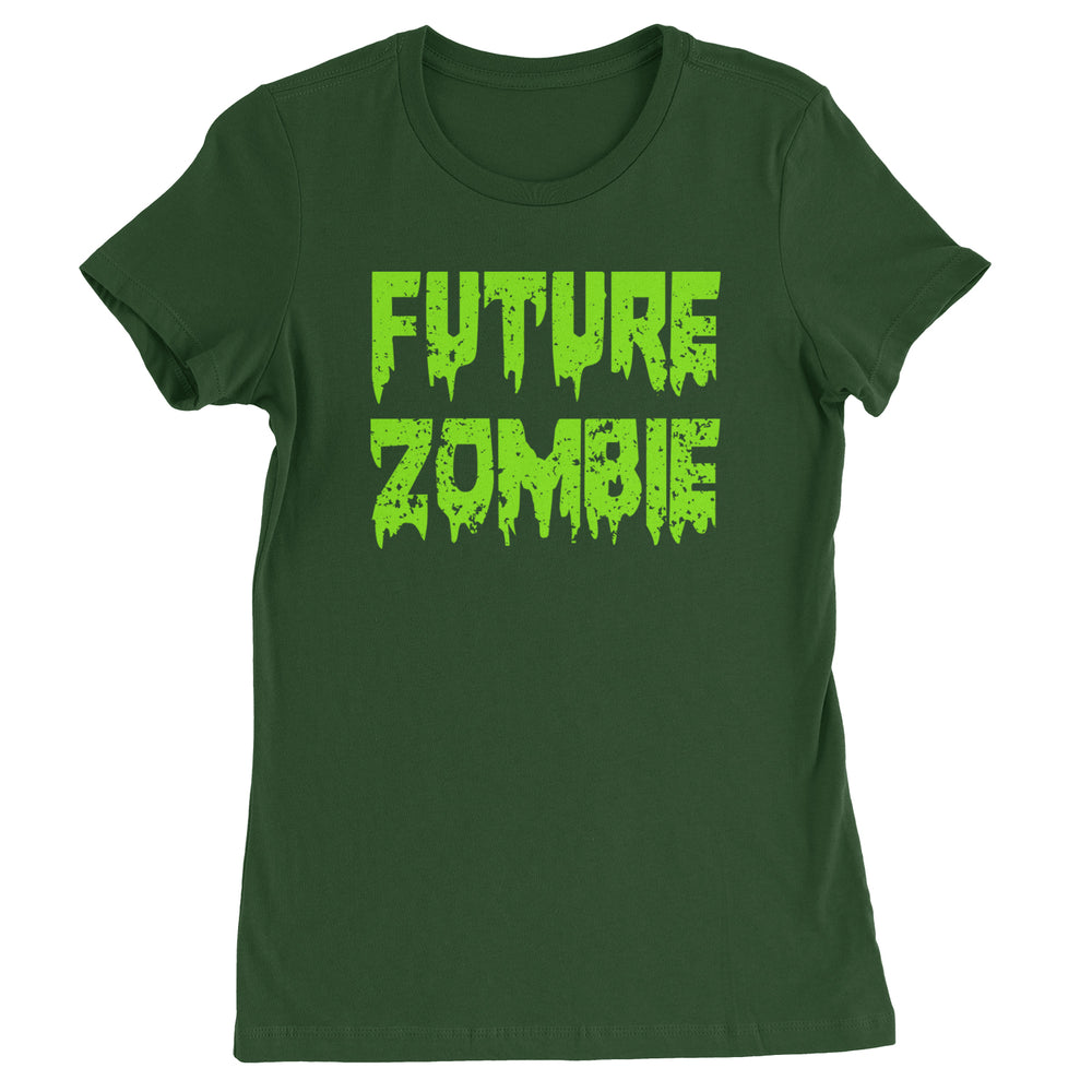 Future Zombie Horror Womens T-shirt Forest Green
