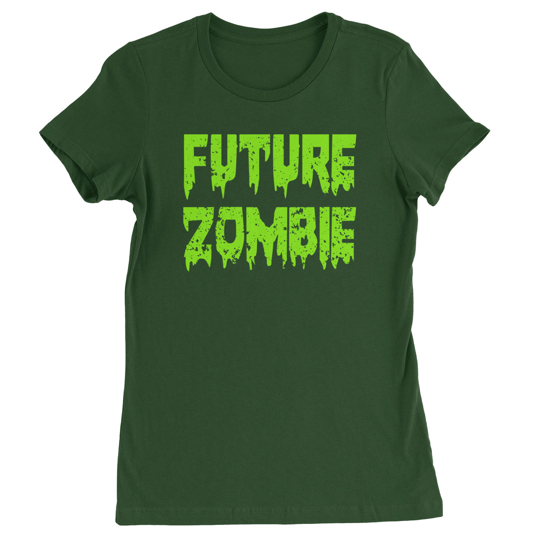 Future Zombie Horror Womens T-shirt Forest Green