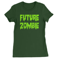 Future Zombie Horror Womens T-shirt Forest Green