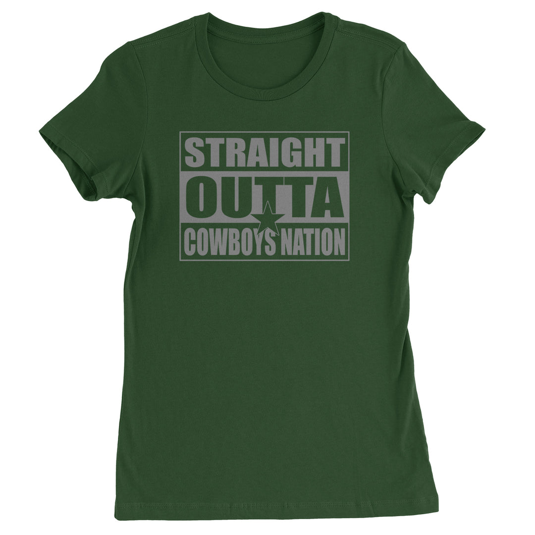 Straight Outta Cowboys Nation   Womens T-shirt Forest Green