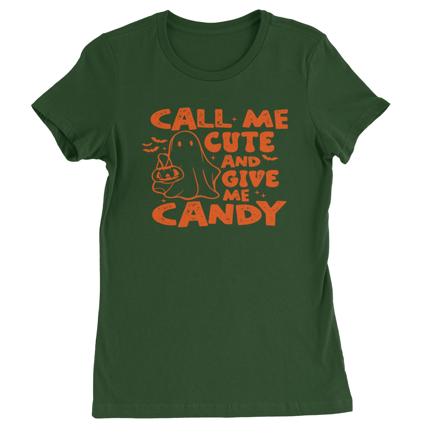 Call Me Cute And Give Me Candy Womens T-shirt Forest Green