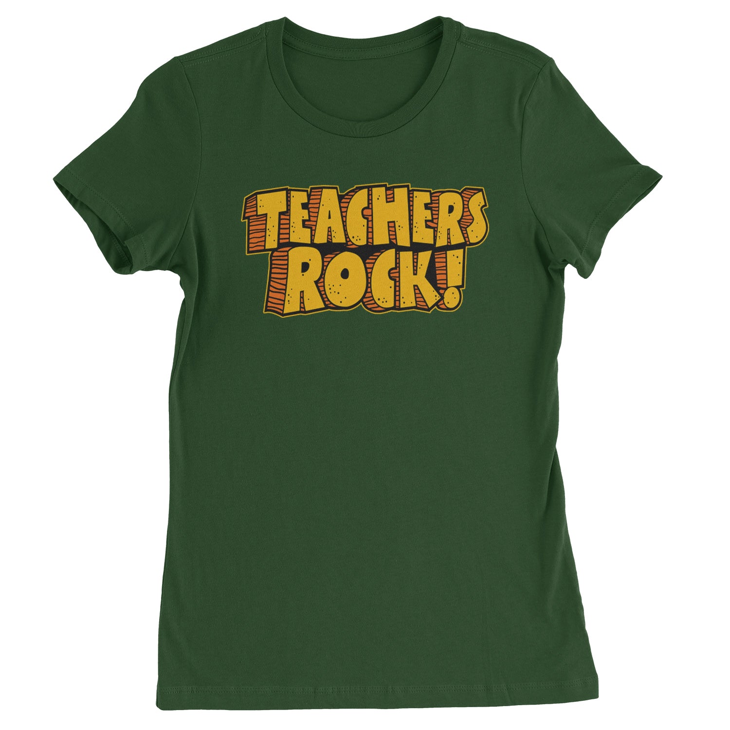 Teachers Rock Retro  Womens T-shirt Forest Green